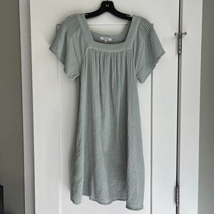 Madewell Lightspun Butterfly Square-Neck Mini Dress Glassware Blue XXS